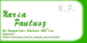 maria paulusz business card